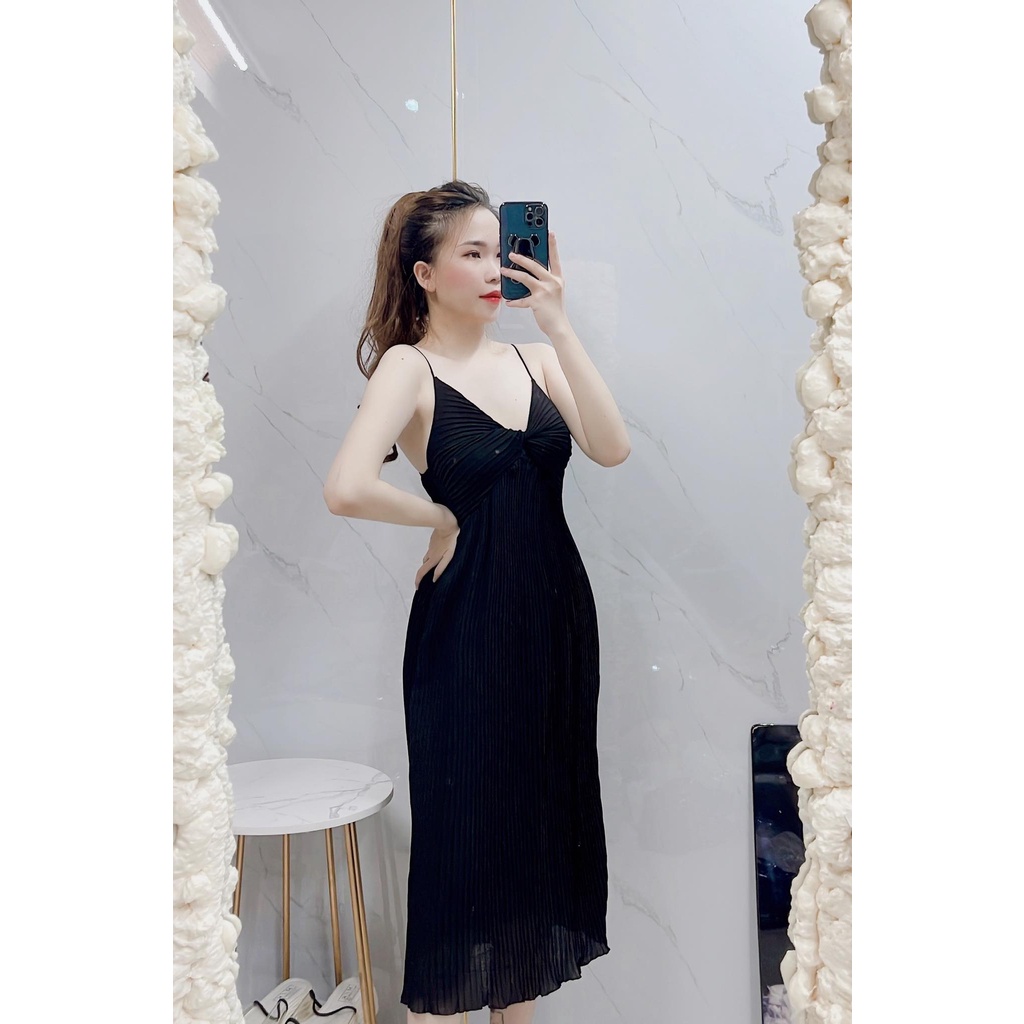 Đầm hai dây xếp ly, vải voan cho nữ mặc nhà, mặc đi chơi nhiều màu, dễ thương, hình thật, vải đẹp, form chuẩn
