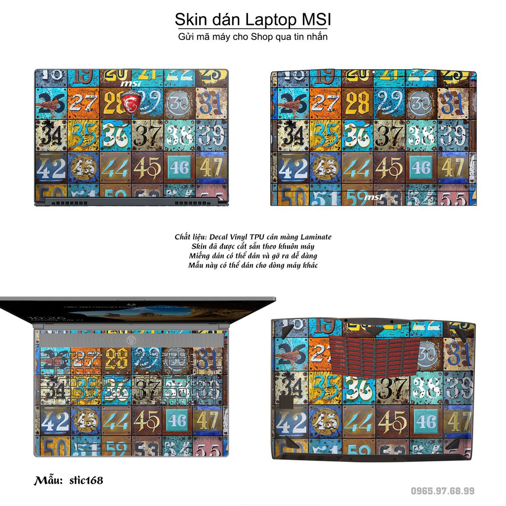 Skin dán Laptop MSI in hình Hoa văn sticker _nhiều mẫu 28 (inbox mã máy cho Shop)