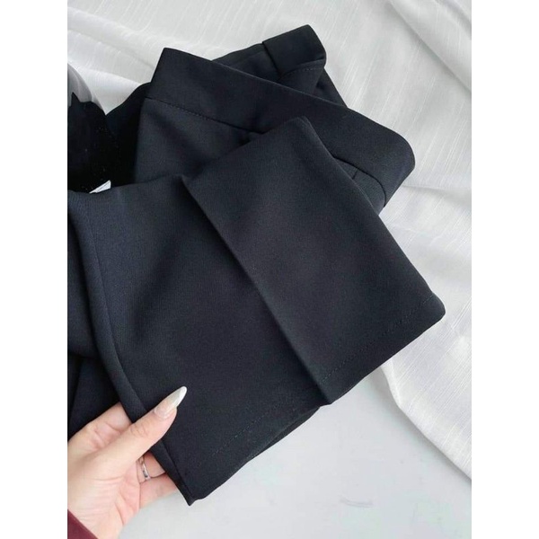Quần ống loe lưng cao 1 cúc dài 100cm hack dáng