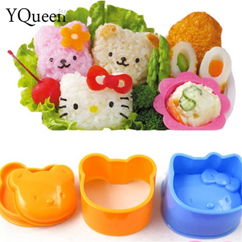 Bộ 3 Khuôn Làm Cơm Bento Hình Mèo Đáng Yêu