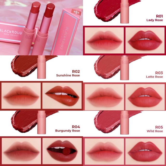 Son thỏi BLACK ROUGE ROSE VELVET LIPSTICK