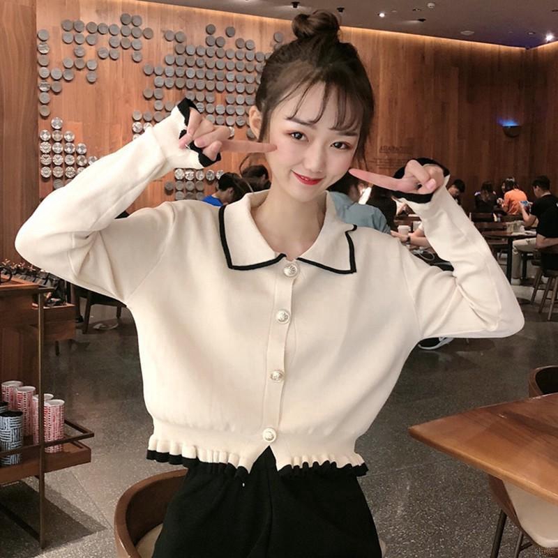 Áo Cardigan dệt kim tay dài phong cách Hàn Quốc
