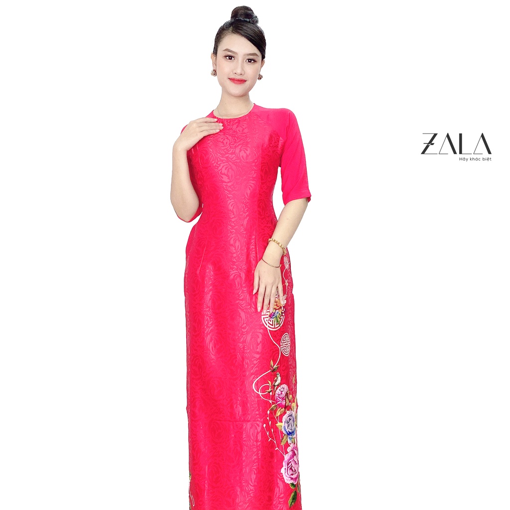 Áo dài cách tân nữ 3D, áo dài nữ cao cấp thiết kế ôm boby mới lạ chất liệu lụa in 3D ZALA