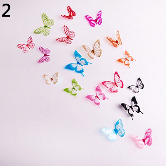 Set 18 Miếng Dán Tường / Tủ Lạnh DIY Hình Bướm 3D Trang Trí Nhà Cửa