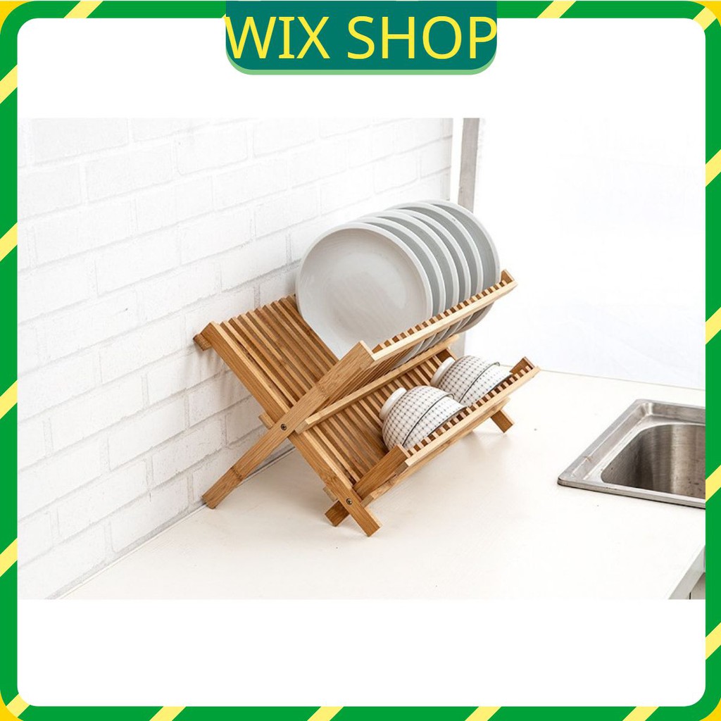 Giá úp bát đĩa cốc chén bằng gỗ tre tự nhiên để bàn thoát nước sạch sẽ giá rẻ nhất