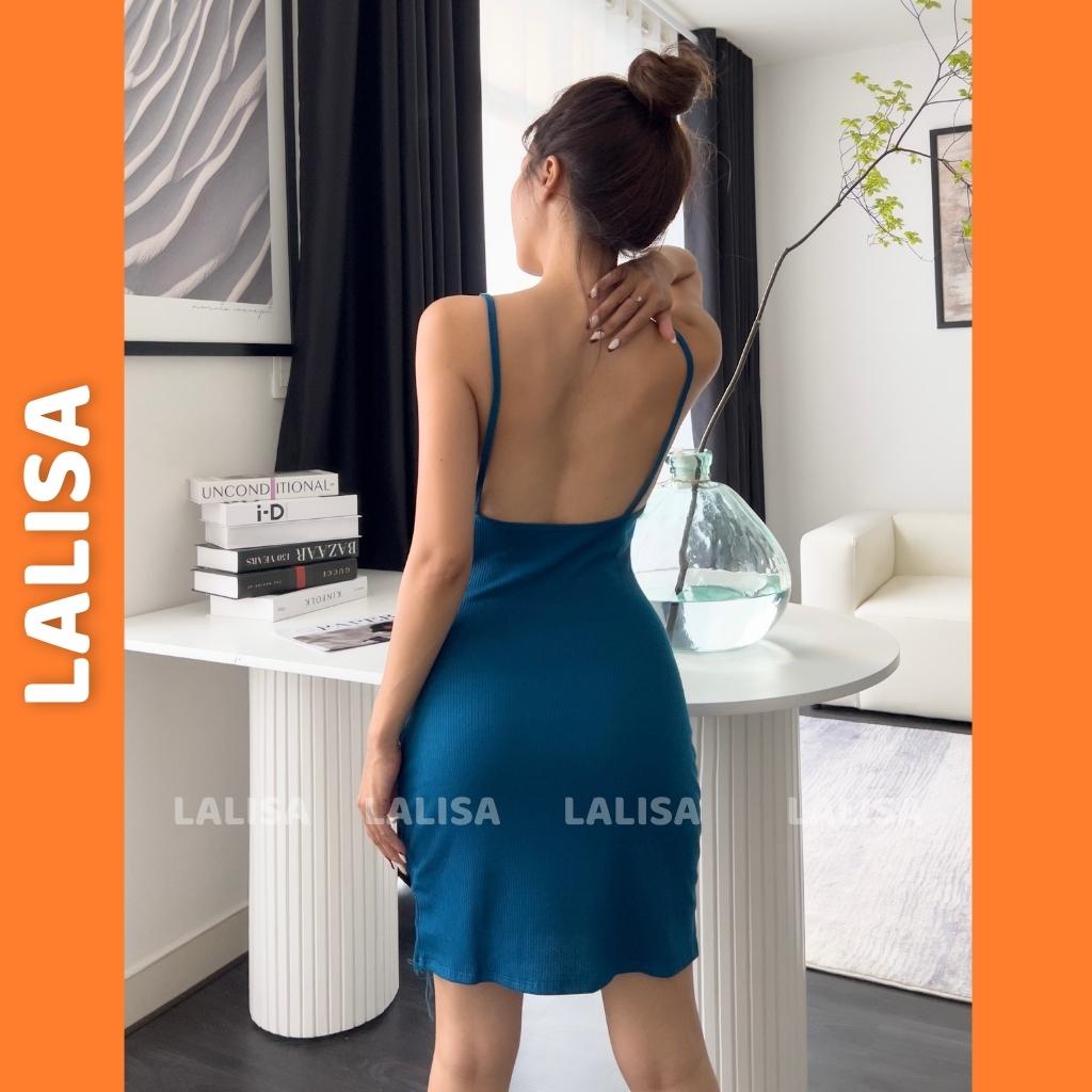 Váy Body 2 Dây LALISA Đầm Ôm Body Hai Dây Sợi Mảnh Thiết Kế Hở Lưng Sexy Sang Trọng VDE34
