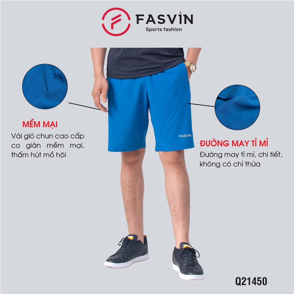 Quần đùi thể thao nam Fasvin Q20264.HN vải gió chun mềm mại co giãn