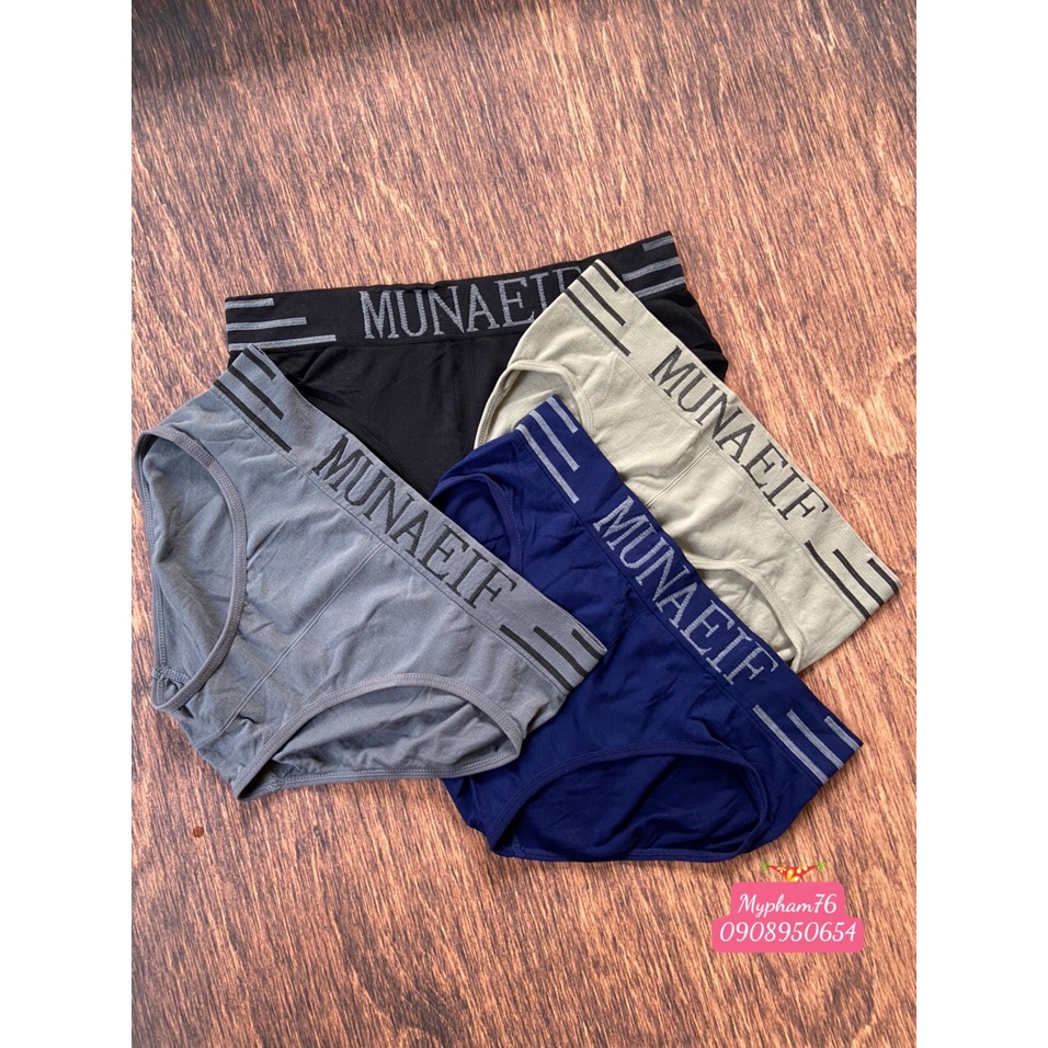 Quần Sịp Nam Tam Giác Munaeif, Chất Cotton Co Giãn Không Đường May Thoáng Mát