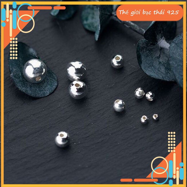 Bi bạc 6mm - Charm bi bạc hạt 6mm
