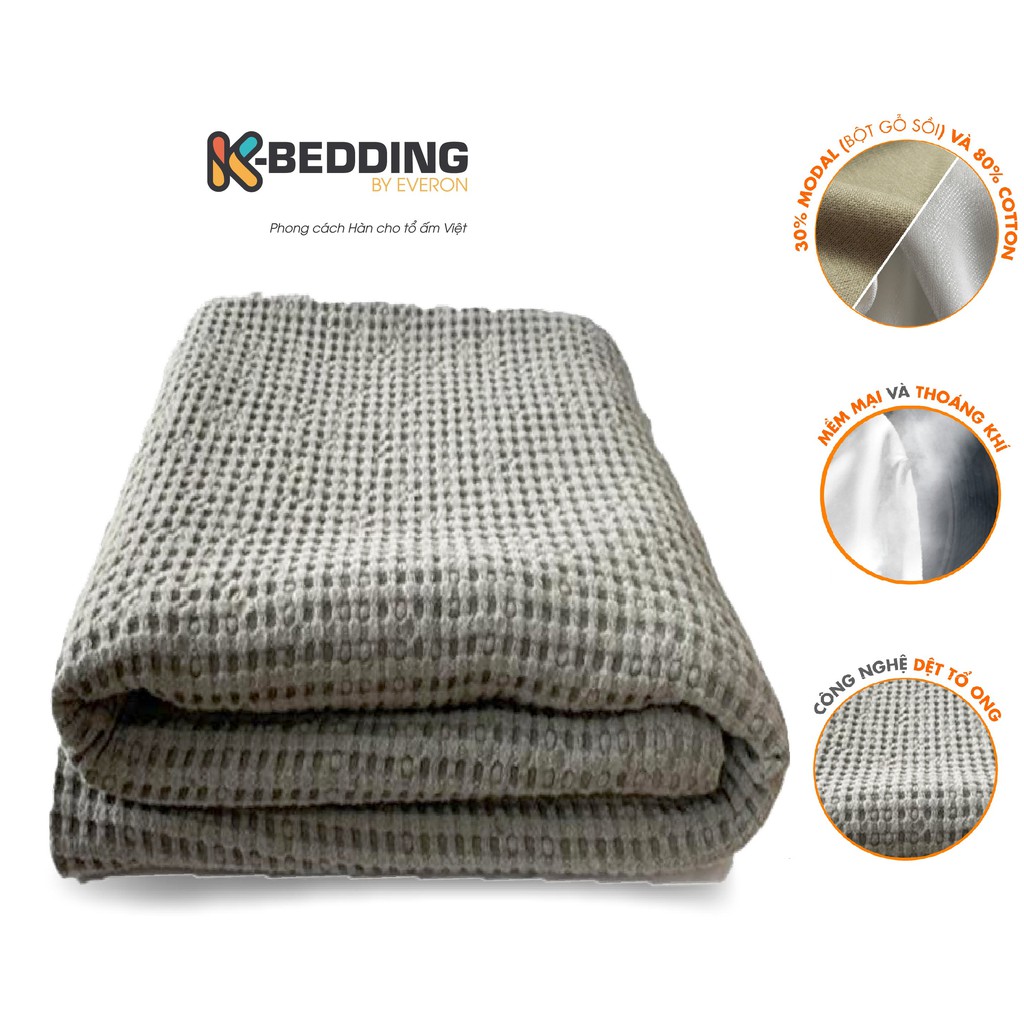 Chăn văn phòng K-Bedding By Everon chất vải Cotton Modal  Họa Tiết Tổ Ong (180x200 cm) chăn sofa decor phòng ngủ