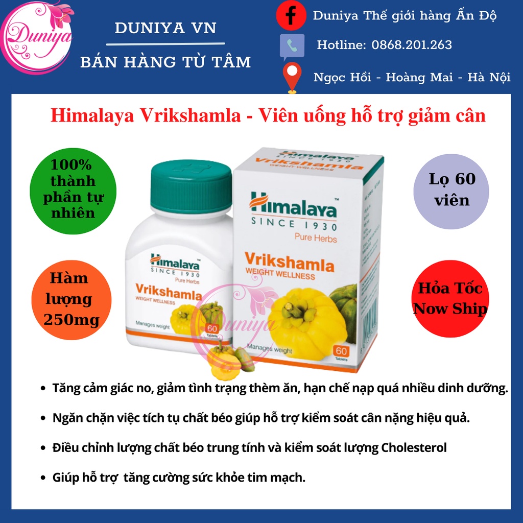 Viên uống hỗ trợ giảm cân, kiểm soát cân nặng Himalaya Vrikshamla