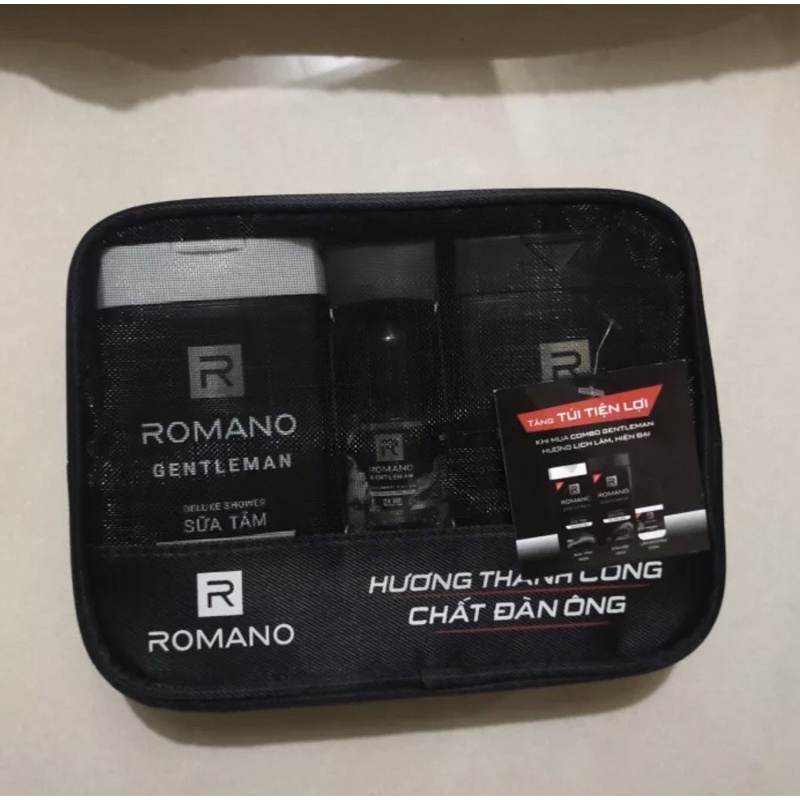 Combo tắm+gội+lăn khử mùi du lịch romano