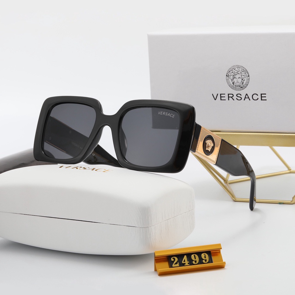 VERSACE Kính Mát Vuông Gọng Dày Chống Tia UV400 Thiết Kế Thời Trang Sang Trọng Cho Nam Và Nữ