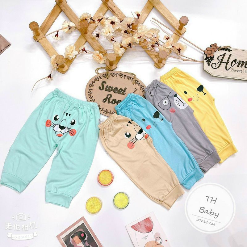 Quần dài thun lạnh in mông thú cho bé 5-15kg