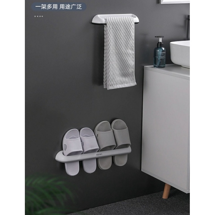 Giá treo dép nhà tắm dàn tường OENON cao cấp, Kệ treo khăn tắm chất liệu nhựa ABS sang trọng hiện đại