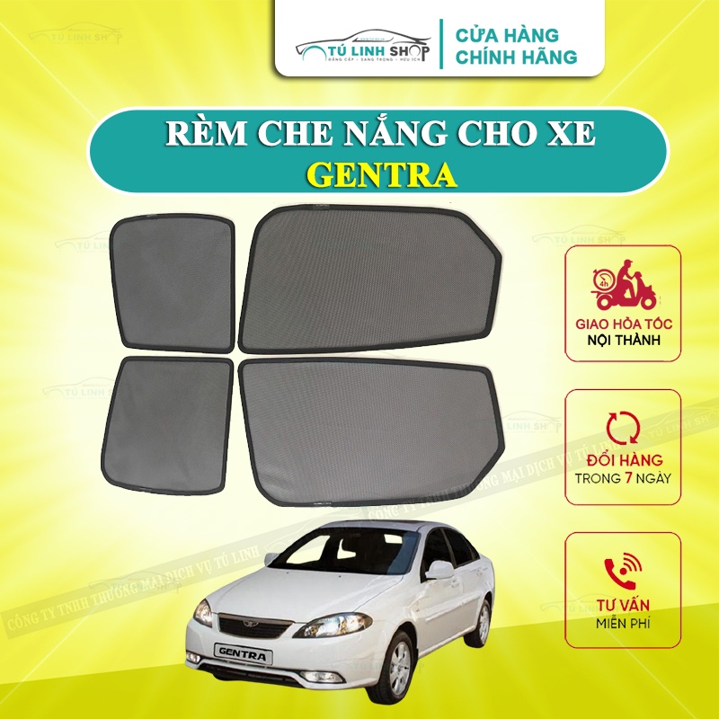 Rèm che nắng nam châm cho xe Chevrolet Aveo / Gentra, bộ 4 tấm cho 4 cửa, hàng loại 1 cao cấp nhất, vừa khít kính