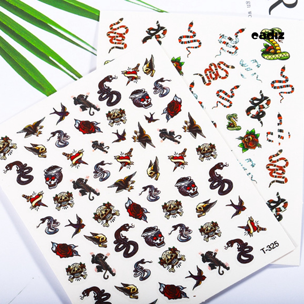 Miếng Dán Trang Trí Móng Tay Tự Dính Chống Thấm Nước Họa Tiết Da Rắn