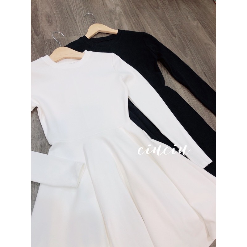 Đầm Xoè Basic Bo Len Dài Tay ♥️♥️ | BigBuy360 - bigbuy360.vn