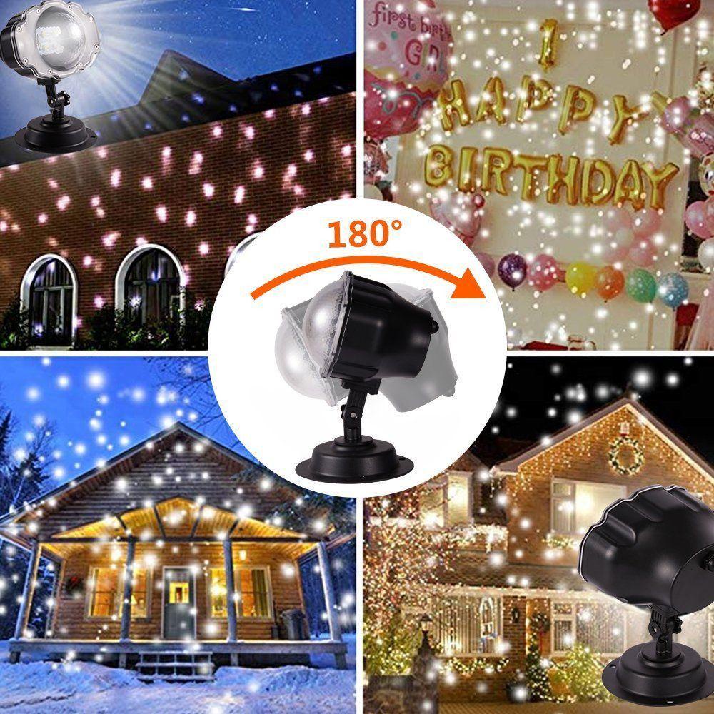 KUNHEV Đèn LED Chiếu Hình Hoa Mẫu Đơn Chống Nước Trang Trí Giáng Sinh