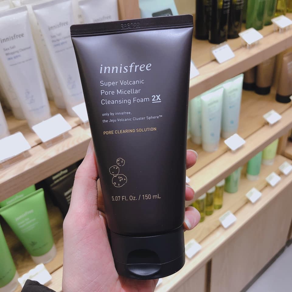 Sữa Rửa Mặt Innisfree Tro Núi Lửa Super Volcanic Pore Micellar Cleansing Foam 2X