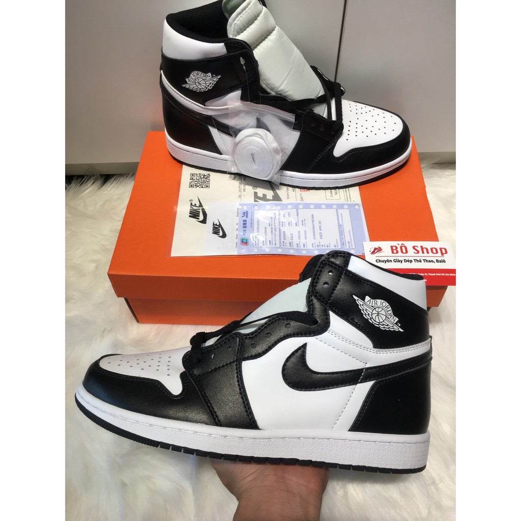 [FULLBOX+BILL] Giày thể thao AIR JORDAN 1 HIGH 'BLACK WHITE' đen trắng cổ cao siêu đẹp