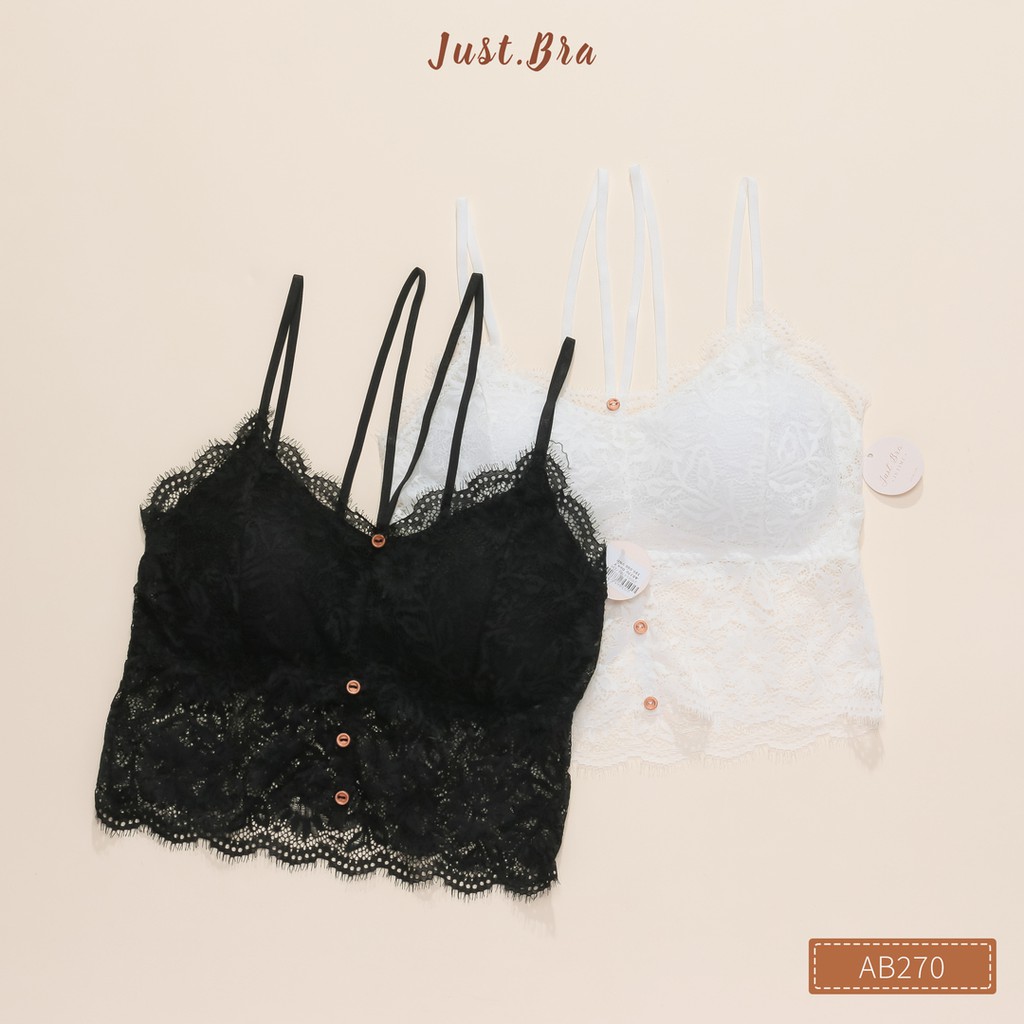 Áo lót ren Just Bra mềm mại, dây mảnh cách điệu, nữ tính AB270 | BigBuy360 - bigbuy360.vn