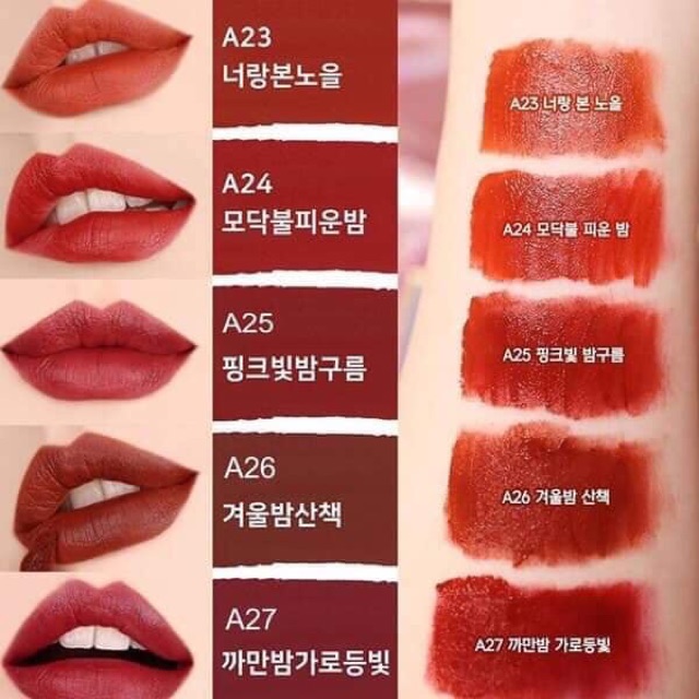 [Bill Hàn] Son Black Rouge Ver 5 Air Fit Velvet Tint Ver5 | Thế Giới Skin Care