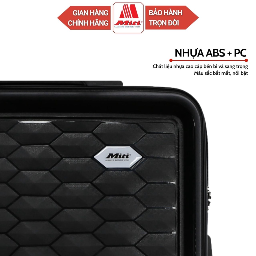 Vali Du Lịch Nhựa MITI VL513044 Vali Kéo Thiết Kế Sang Trọng Chất Liệu Nhựa Cao Cấp Bền Bỉ Bảo Hành Trọn Đời Size 20/24
