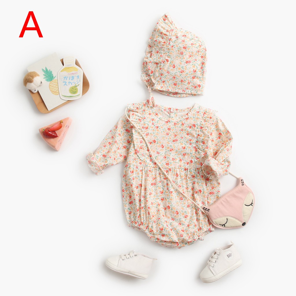 Áo Liền Quần Sanlutoz Cho Bé Sơ Sinh Họa Tiết Hoa Phong Cách Công Chúa