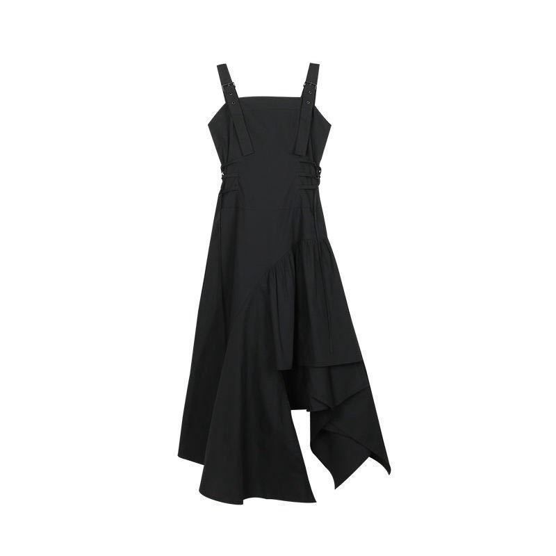 Váy Nữ✨Váy Body 2 Dây✨Dáng dài Set váy đen xẻ tà Blackpink cực ngầu eo có thắt chun co giãn - VT3
