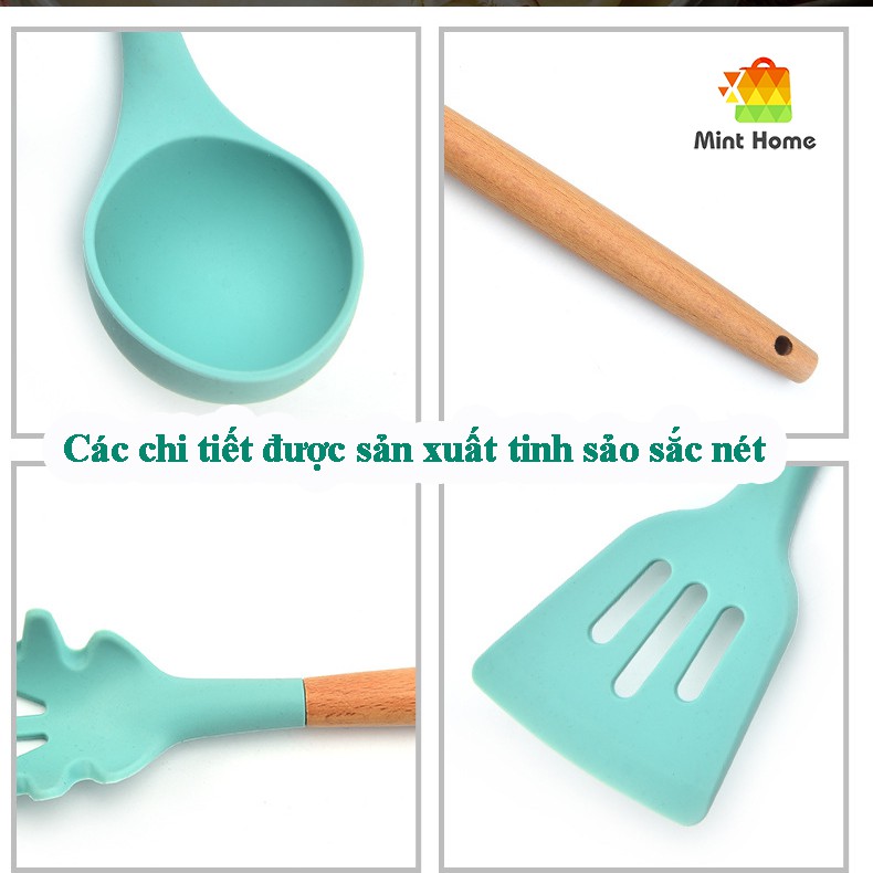 Bộ dụng cụ nhà bếp, nấu ăn, làm bánh 11 món silicon chống dính, silicone chịu nhiệt đa năng, phụ kiện decor phòng bếp