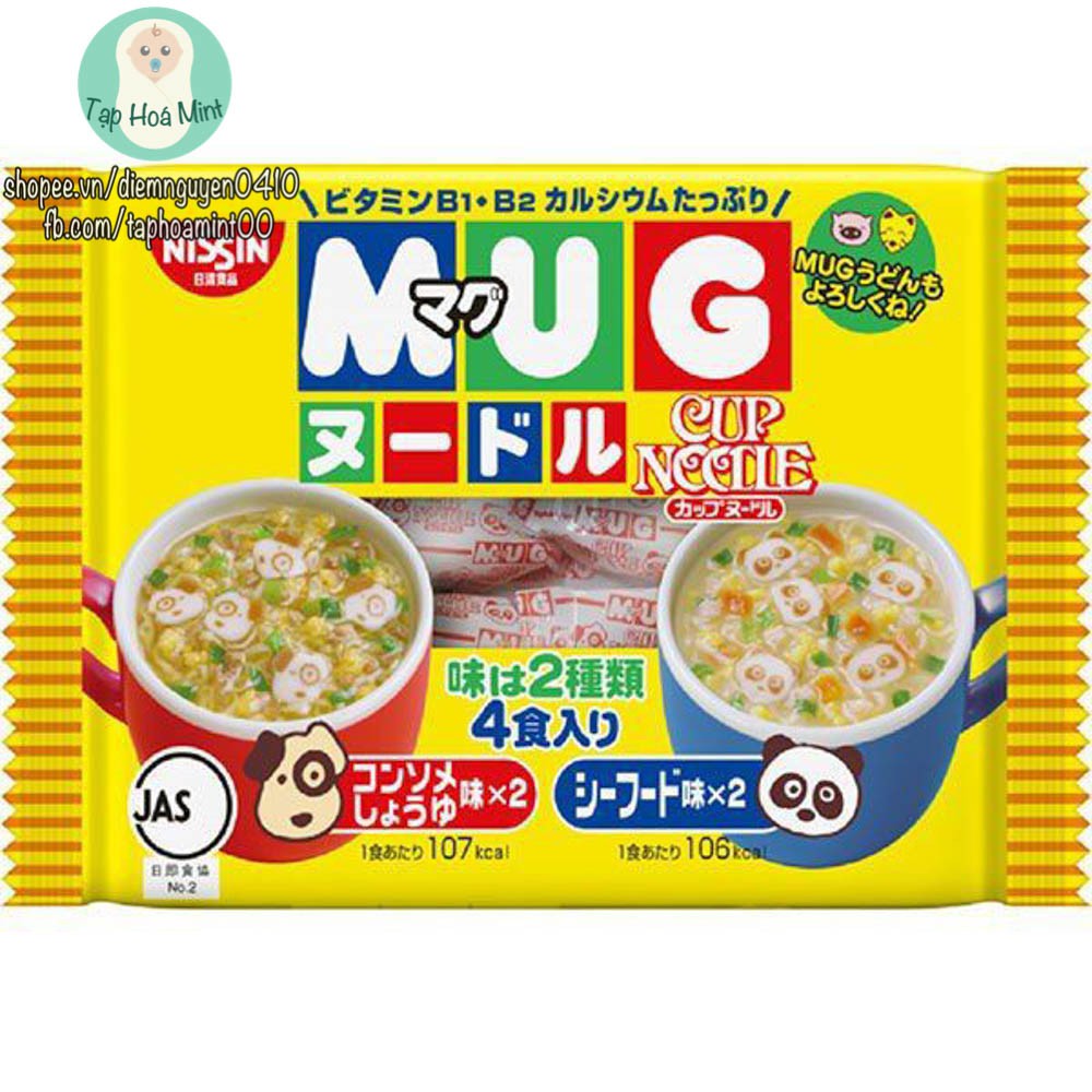 Mì Mug ăn liền Nissin cho bé, mì tiện lợi khi mang đi - Tạp hoá mint