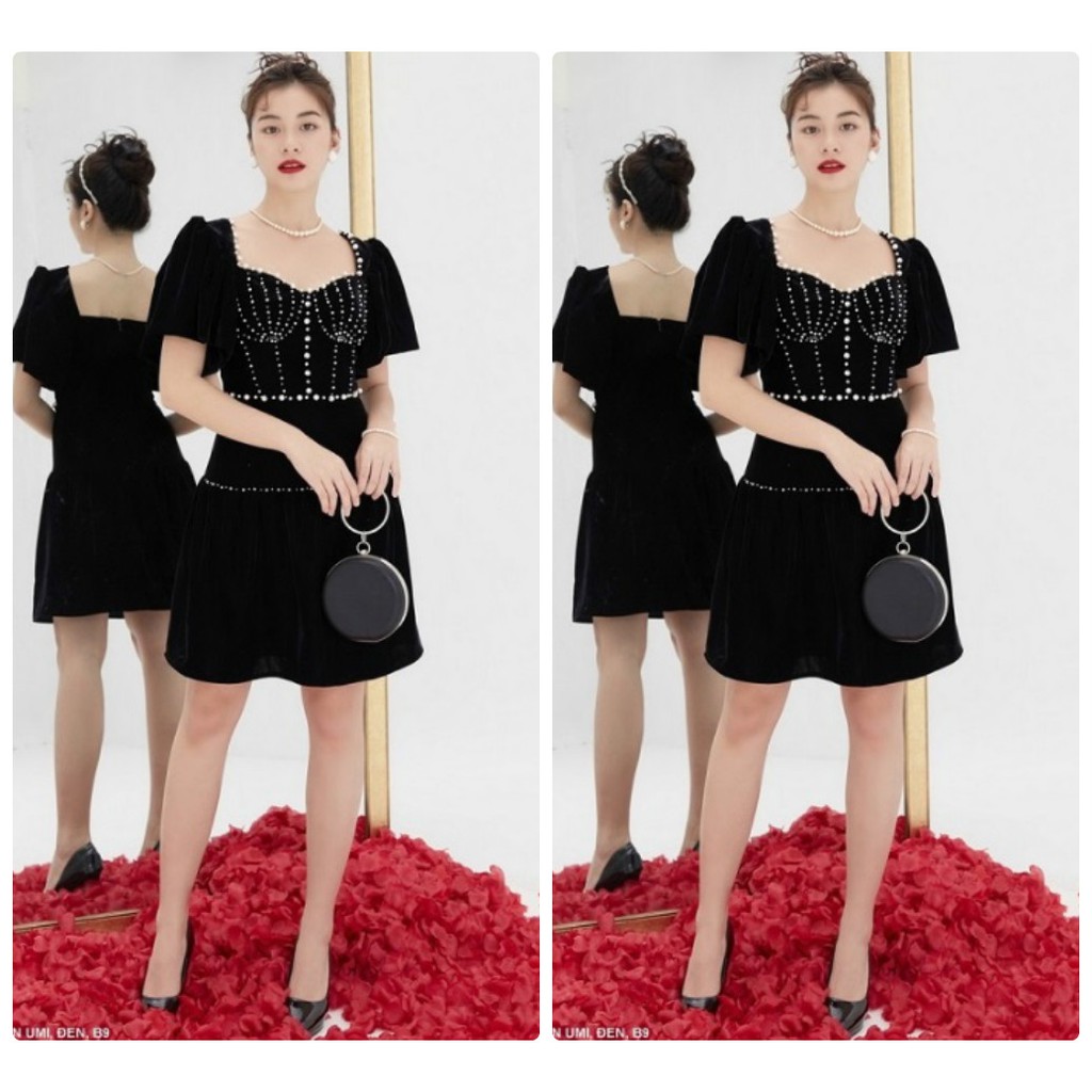 Jum short ren tay dài cổ tim xinh xắn