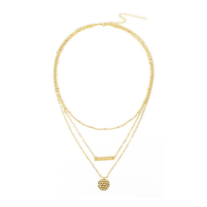 Vòng cổ nhiều lớp bằng kim loại phong cách Âu Mỹ thời trang 211014