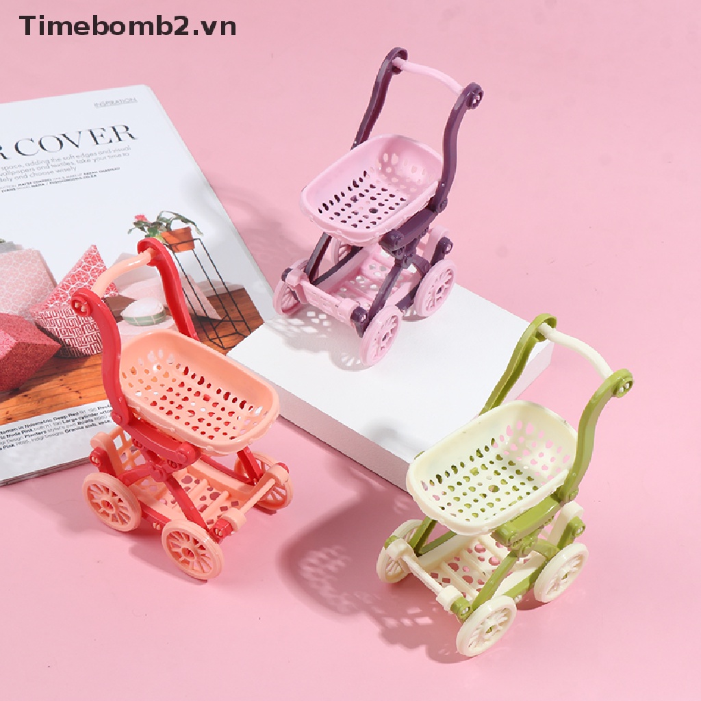Đồ chơi xe đẩy hàng siêu thị mini để trang trí nhà búp bê dành cho trẻ em