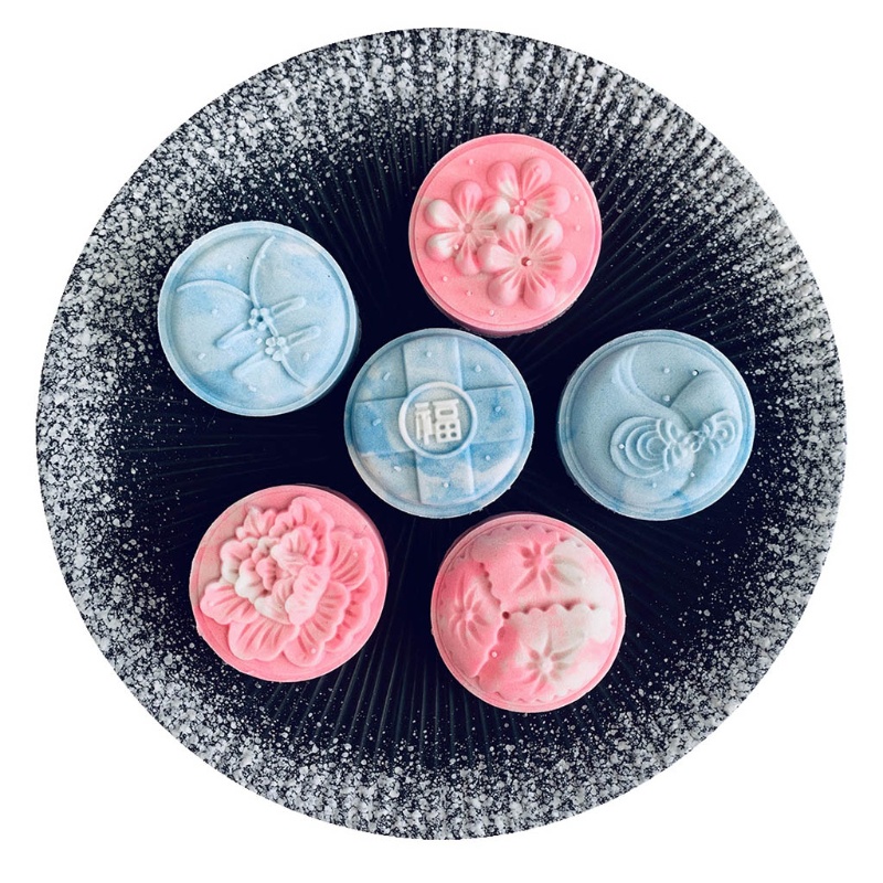 Bộ dụng cụ ép làm bánh trung thu 50g kèm 6 khuôn