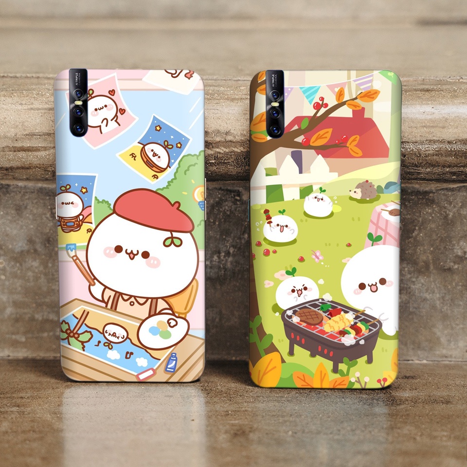 Miếng Dán Skin Điện Thoại In Hình Bánh Bao Cute 2 Cho Iphone 7/ 8/ X/ XS/ 11/ 11 Pro Max Và Các Dòng Máy Android