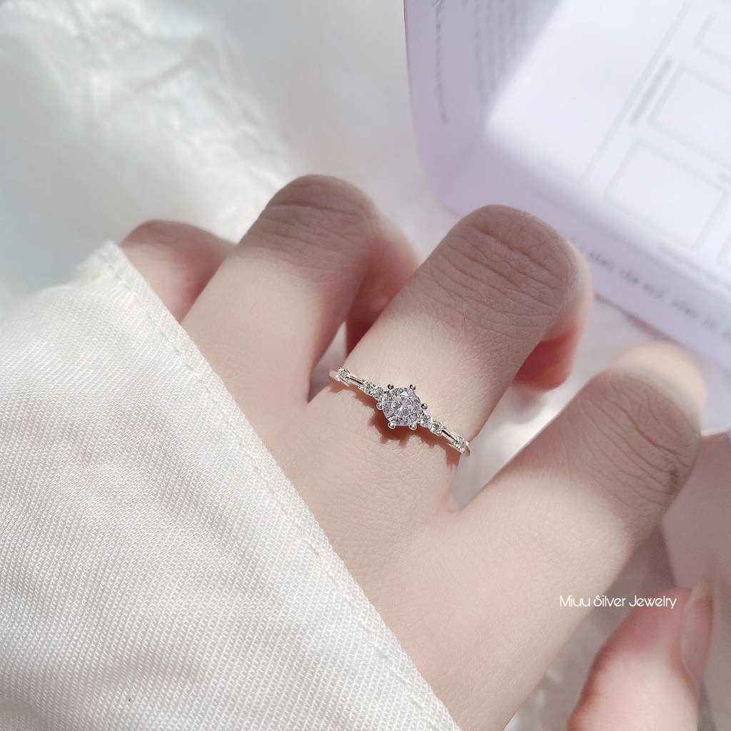 Nhẫn bạc nữ Miuu Silver đính đá Cateria Ring