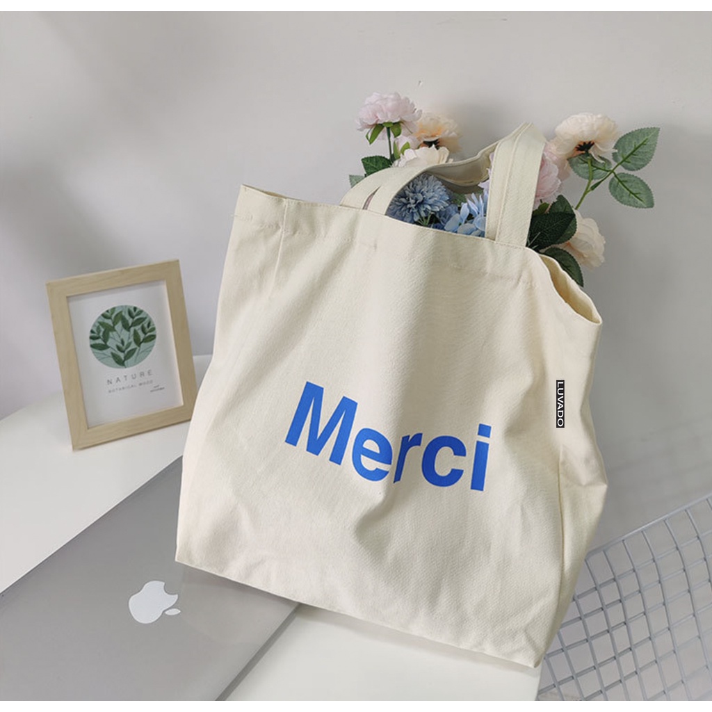 Túi tote vải mềm trơn đeo chéo canvas giá rẻ LOT STORE TX758