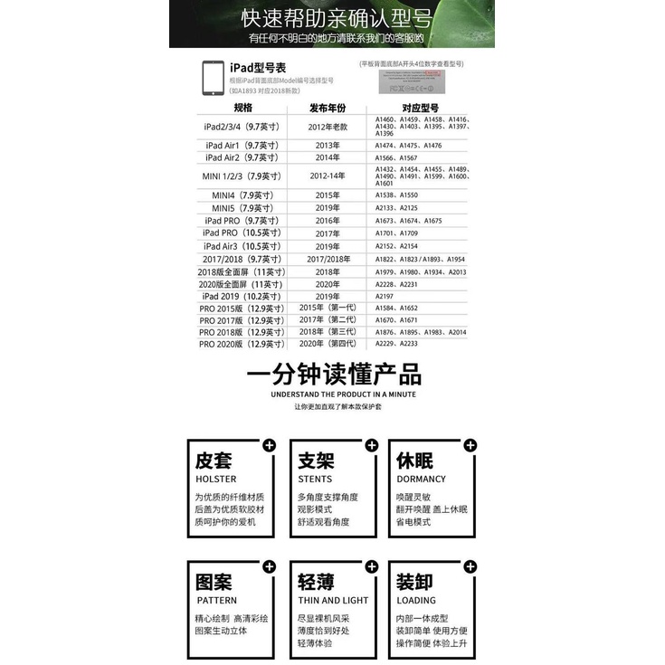 Bao Da Máy Tính Bảng Họa Tiết Đáng Yêu Cho 2020 new 10.2-inch mini5 234 iPad 5 generation