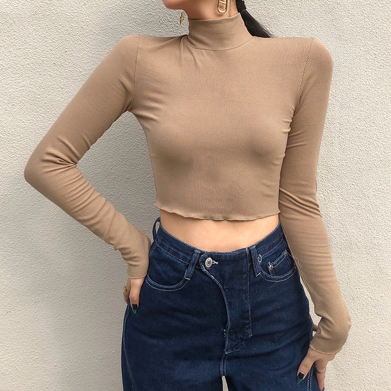 Áo Nữ Tay Dài Cổ Cao Thời Trang Phong Cách