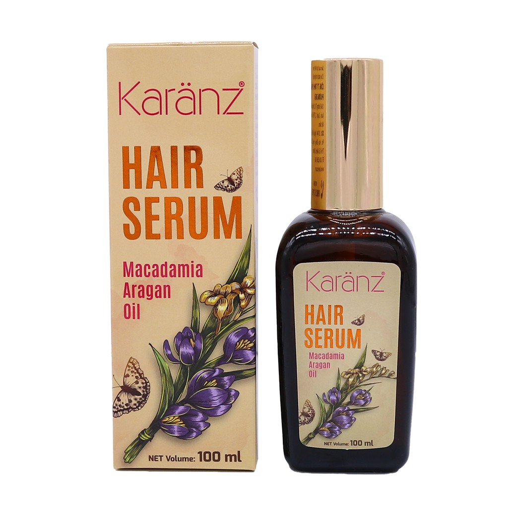 Tinh dầu dưỡng tóc mềm mượt giảm gãy rụng, giữ nếp tóc Karanz Hair serum  Macadamia Argan Oil 100ml | Shopee Việt Nam