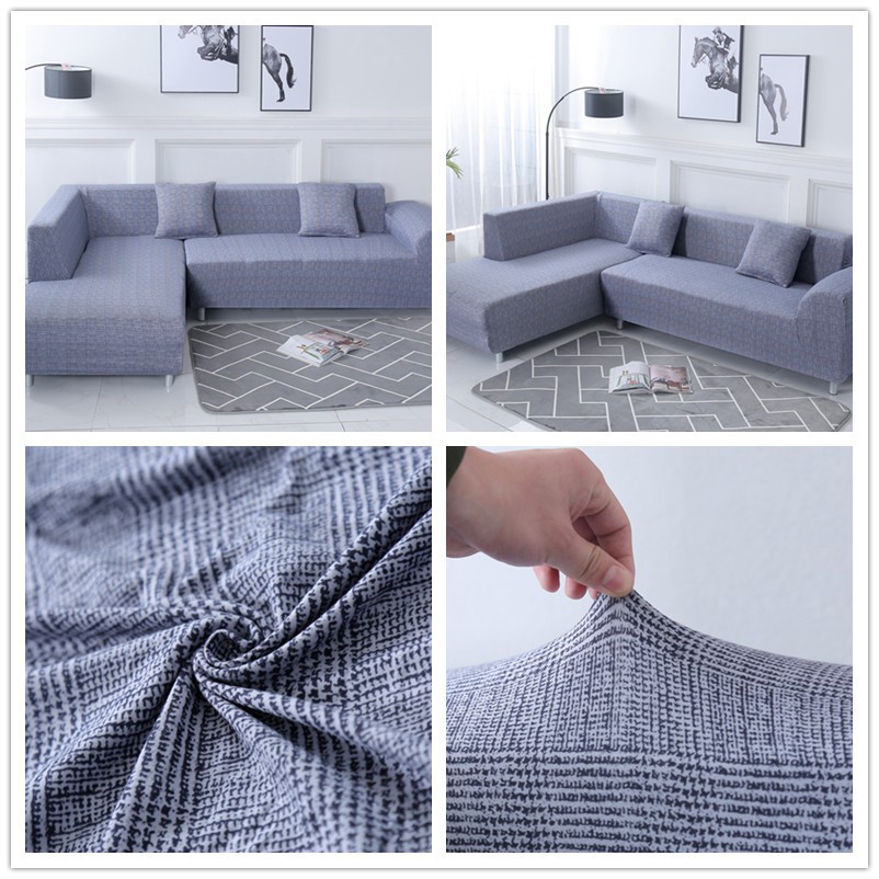 Bọc ghế sofa hình chữ L 1/2/3/4 Chỗ ngồi 1pc Vỏ bọc màu tinh khiết Ghế sofa L Hình dạng đàn hồi phổ quát