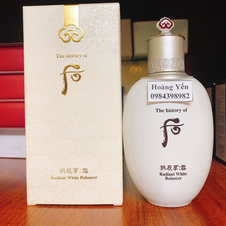 [HÀNG MỚI] Nước hoa hồng Whoo  Radiant White Balancer Trắng 150ml/ chai - HÀNG CTY LGVN