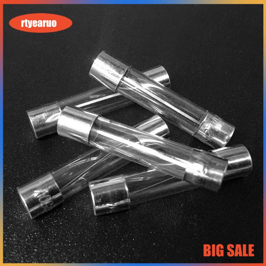 50PCS 6x30mm Fast Blow Fuse Glass Tube Fuse Assorted Mixed Kit Insurance Tube 0.5A/1A/2A/3A/5A/6A/8A/10A/15A/20A