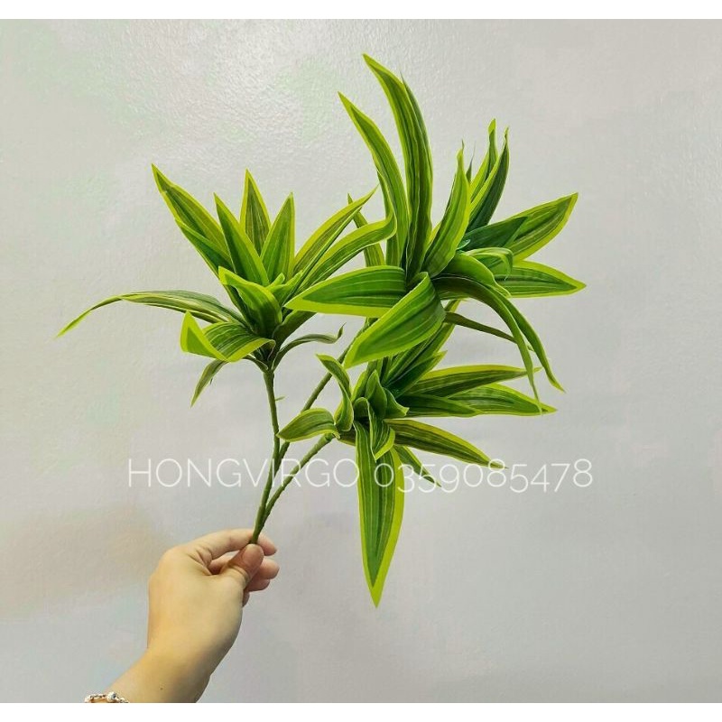 Cụm Lá Phát Tài Giả 3 nhánh - Lá Giả Trang Trí