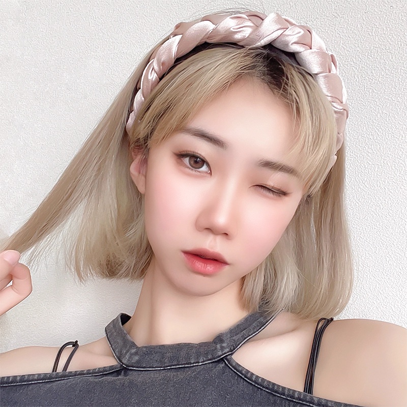 Bởm tóc tết vải lụa satin thời trang hàn quốc Băng đô bản rộng cho nữ BT13