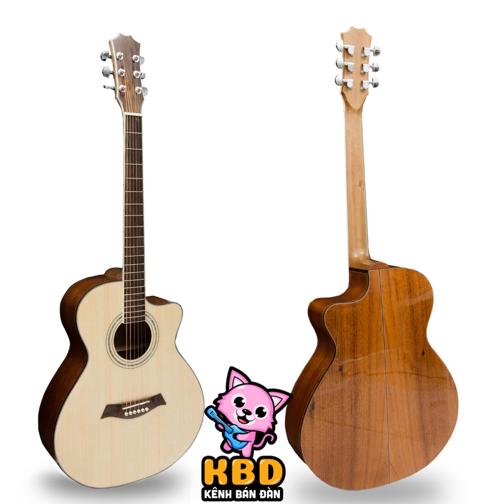 Đàn Guitar Acoustic gỗ Mahogany nguyên tấm tặng kèm bao da 3 lớp , pick gảy , dây sơ cua .