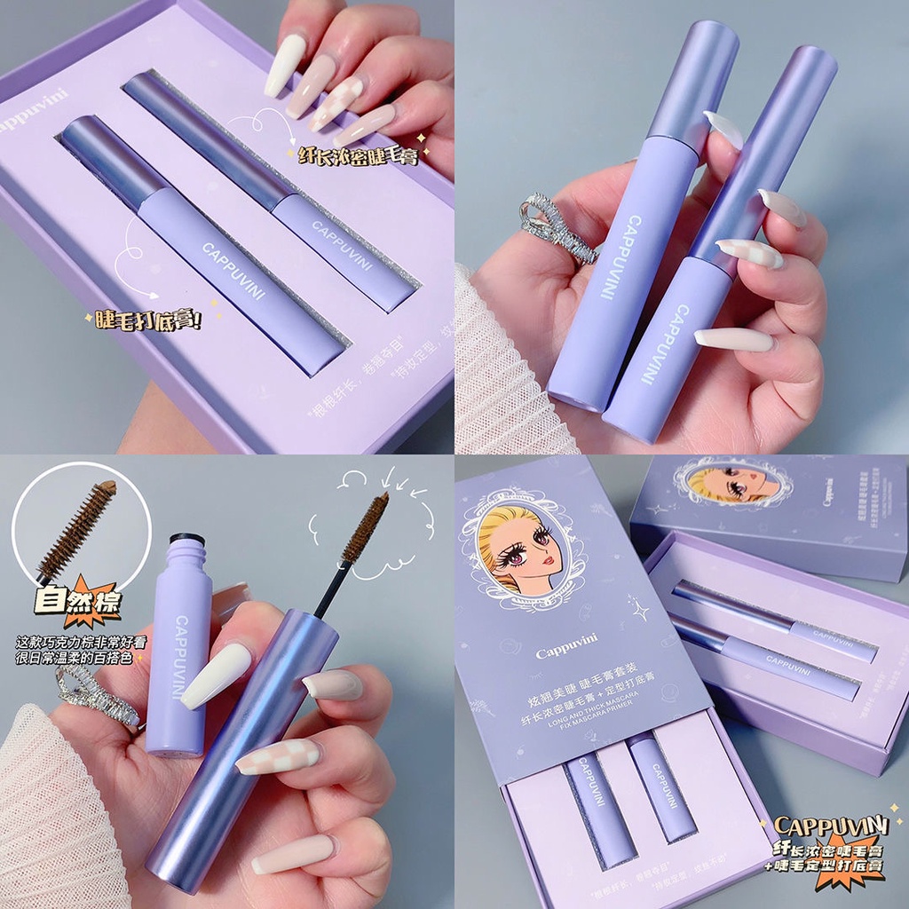 Cappuvini® Mascara chống thấm nước lâu trôi chuốt dày và cong mi