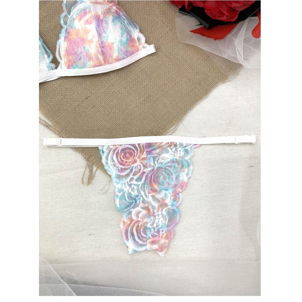 👙 Bra thiết kế 👙 Bộ đồ lót nữ màu hoa cá tính có mút, phiên bản giới hạn. Bralette hàng thiết kế cao cấp | BigBuy360 - bigbuy360.vn
